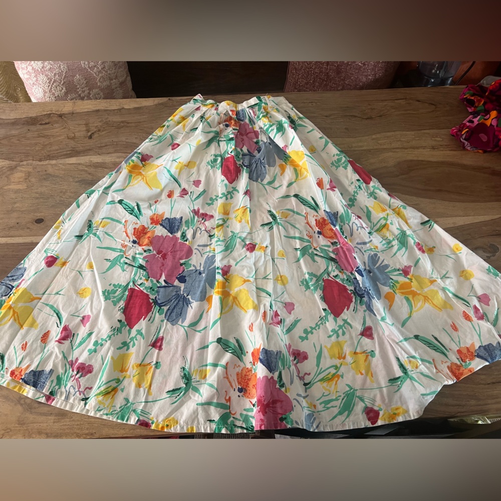 Vintage Sante Brand Floral Maxi Skirt size small